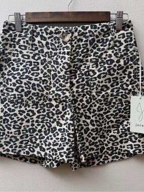 Joie Leopard-Print Shorts in Black and Cream